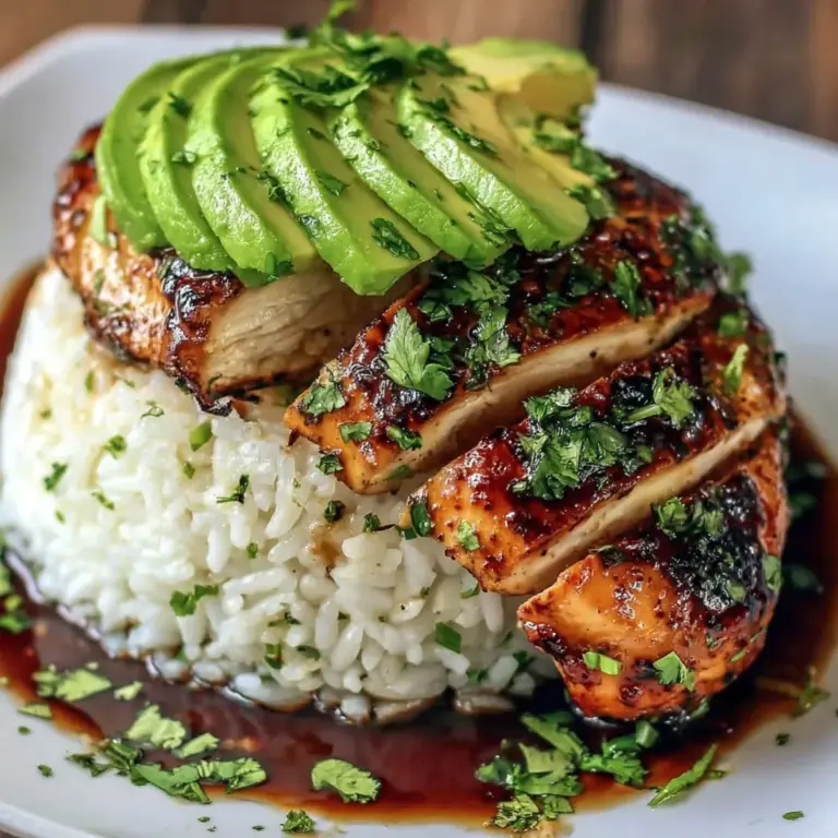 Delight in a Honey Lime Chicken & Avocado Rice Stack